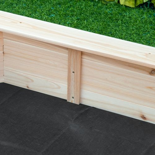 Outsunny Wooden Sand Pit with Cover