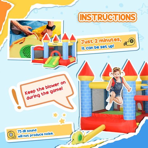 Outsunny Bouncy Castle with Slide & Blower
