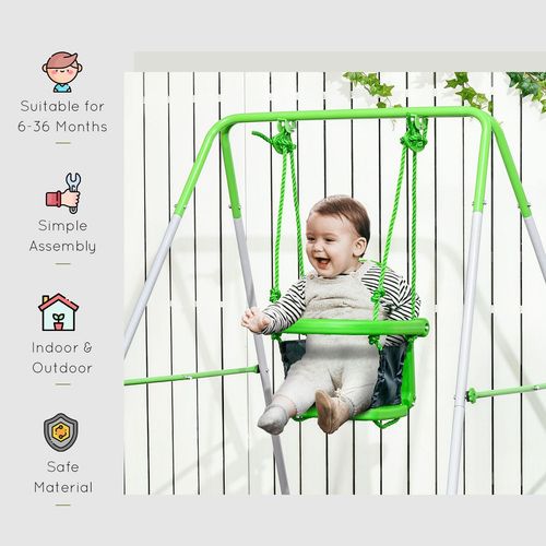 Outsunny Baby Swing with Seatbelt - Ages 6–36 Months