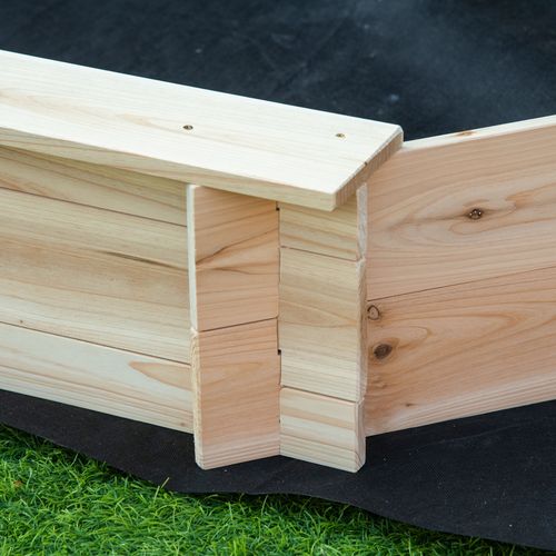 Outsunny Wooden Sand Pit with Cover