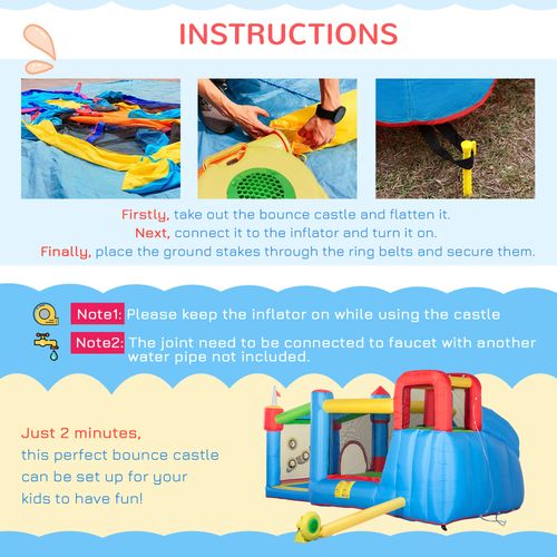 Outsunny 6 in 1 Bouncy Castle with Pool