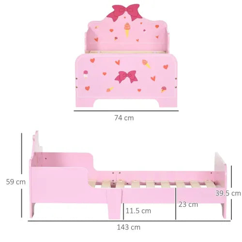 ZONEKIZ Princess Toddler Bed – Pink (Ages 3–6)