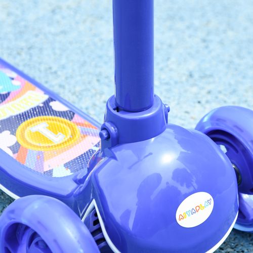 AIYAPLAY 3-Wheel Kids Scooter with LED Lights & Adjustable Height – Blue