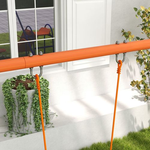 Outsunny 4-in-1 Garden Swing Set with Swings, Glider, Slide & Ladder – Orange & Blue
