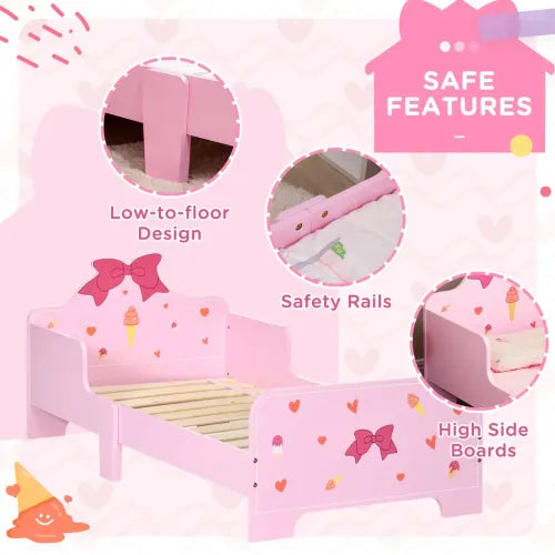 ZONEKIZ Princess Toddler Bed – Pink (Ages 3–6)