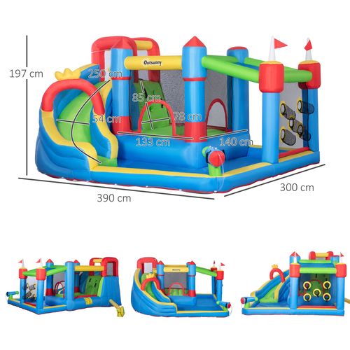 Outsunny 6 in 1 Bouncy Castle with Pool