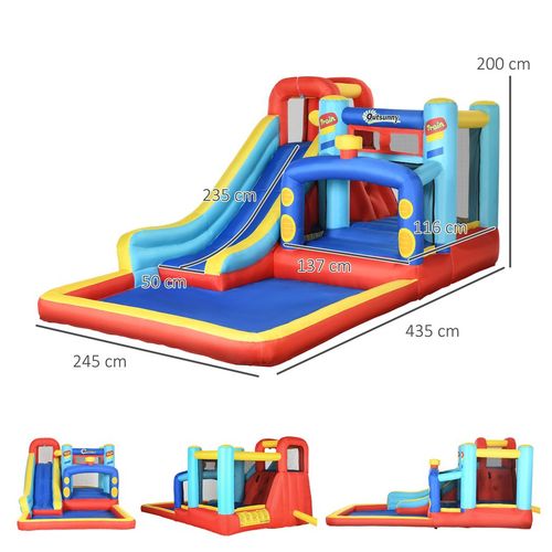 Outsunny 4 in 1 Bouncy Castle with Pool & Climbing Wall