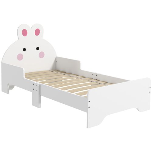 ZONEKIZ Rabbit Toddler Bed – White Bunny Design (Ages 3–6)