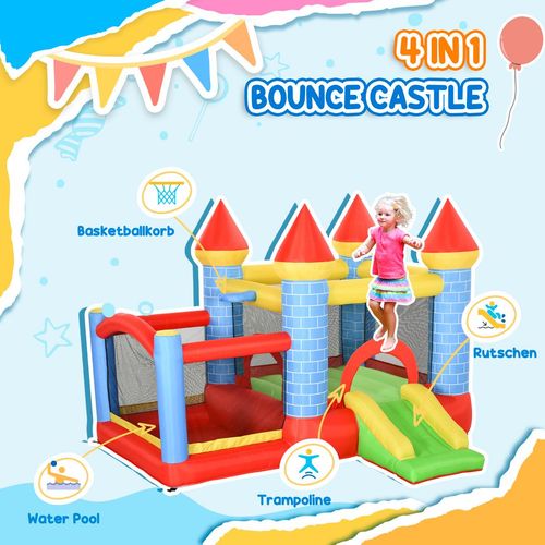 Outsunny Bouncy Castle with Slide & Blower