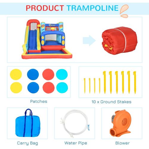 Outsunny 4 in 1 Bouncy Castle with Pool & Climbing Wall