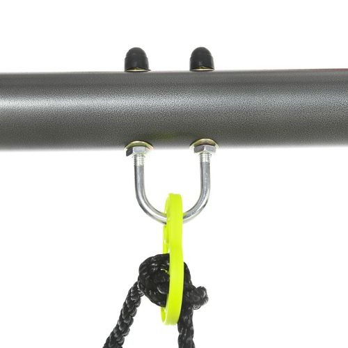 Outsunny Metal Garden Swing Set with Double Swings, Glider & Two-Seater – Green