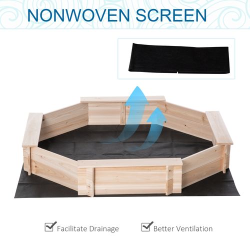 Outsunny Wooden Sand Pit with Cover