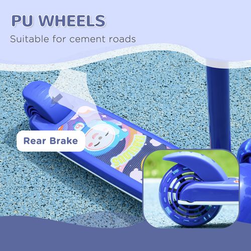 AIYAPLAY 3-Wheel Kids Scooter with LED Lights & Adjustable Height – Blue