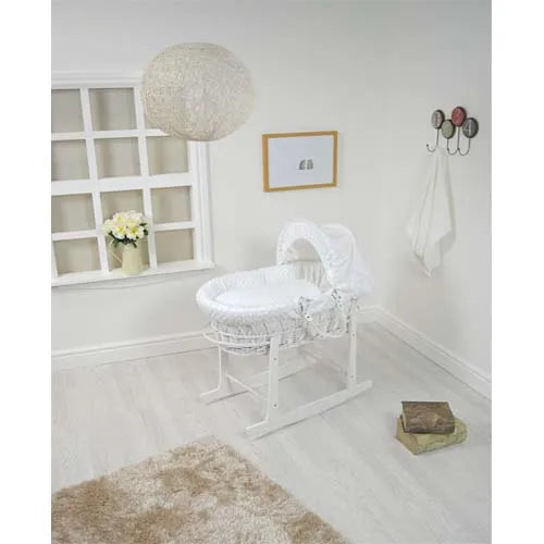 Cuddles Collection White Wicker Moses Basket