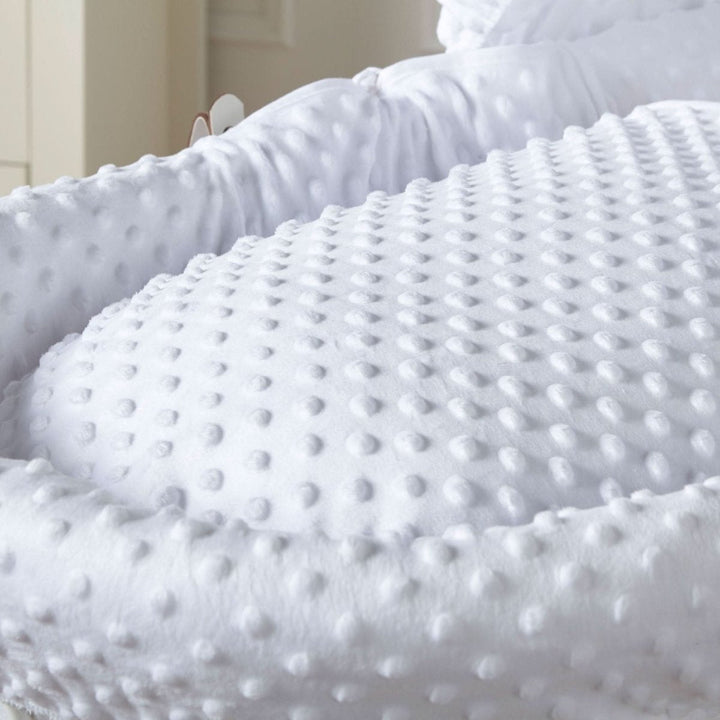 For Your Little One White Dimple White Wicker Baby Moses Basket with Stand